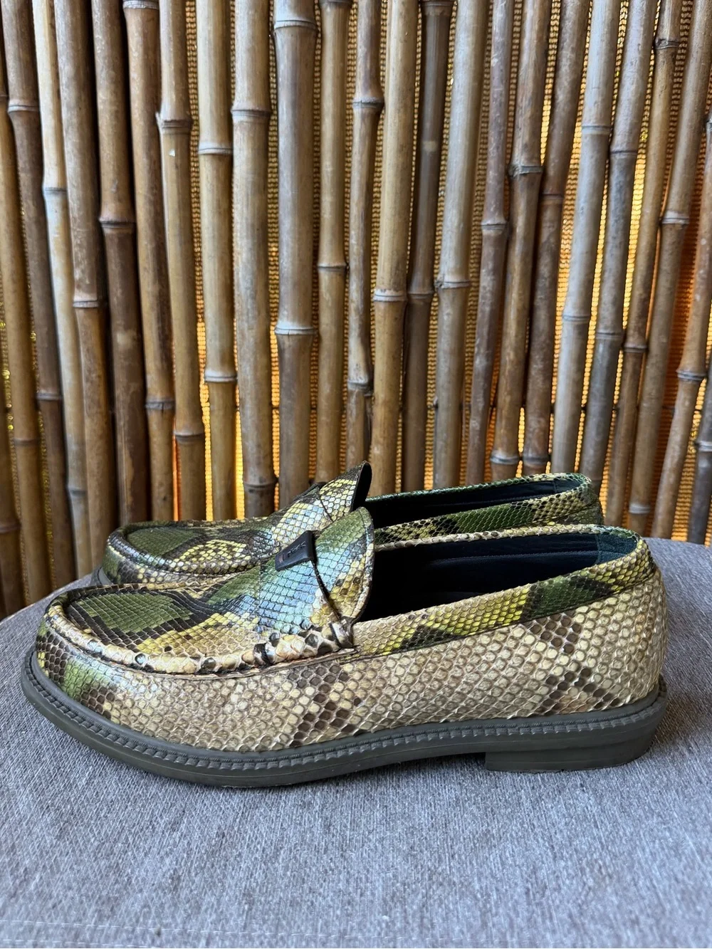 YVES SAINT LAURENT men’s genuine snake skin loafers